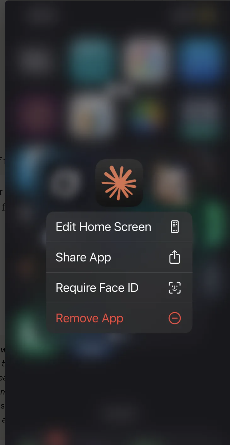Current 3D Touch menu showing limited options