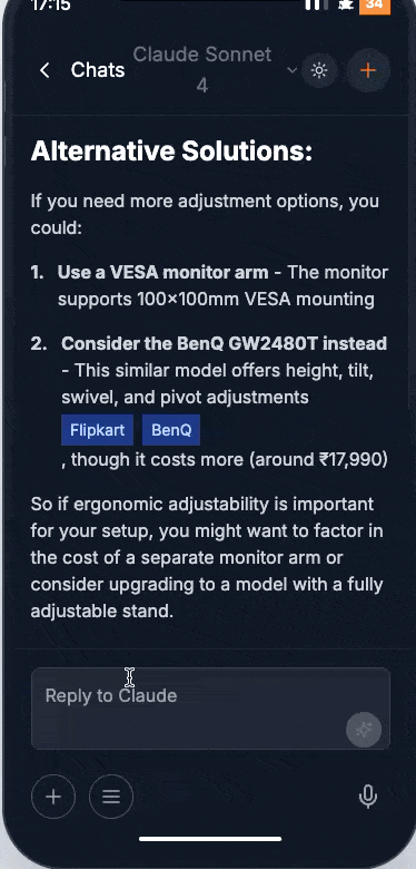 Model switching feature showing seamless transition between different Claude models